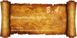 Benyovszky Alex névjegykártya
