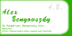 alex benyovszky business card